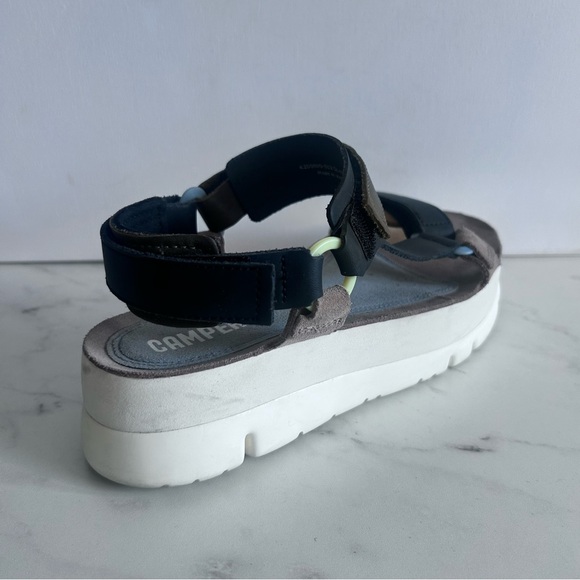 Camper Oruga Up Black Taupe Sandals Women Size 10 - Picture 14 of 15